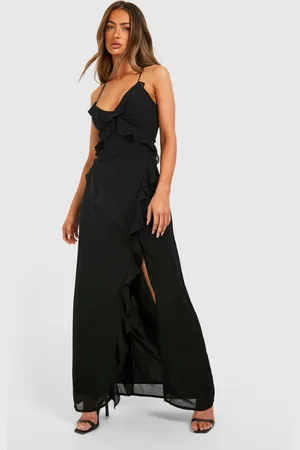 Boohoo Vestido Maxi De Chifón Con Volante