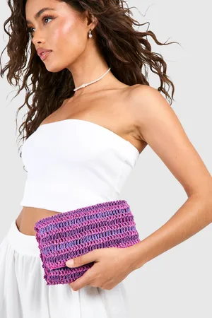 Boohoo Bolso De Mano De Paja Con Rayas
