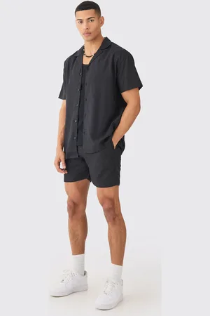 Boohoo Pantalón Corto Y Camisa Oversize De Lino Y Manga Corta