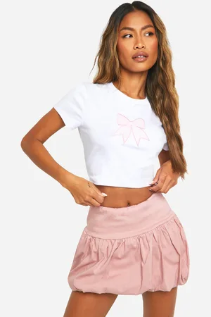 Boohoo Minifalda De Bengalina Con Pompones