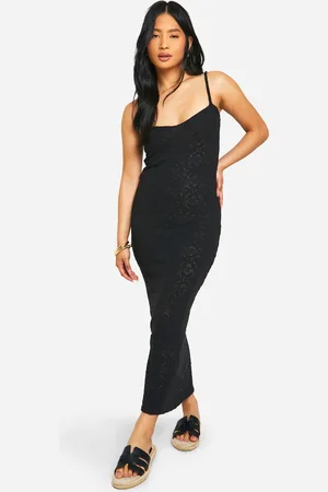 Boohoo Vestido Petite Maxi De Tirantes Y Punto Con Estampado De Flores