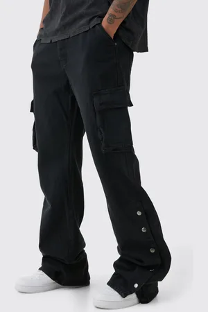 Boohoo Pantalón Tall Cargo Holgado De Campana Sobreteñido Con Botones De Presión En El Bajo