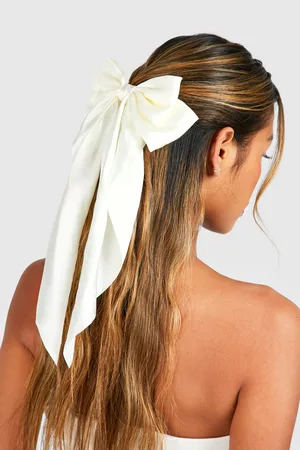 Boohoo Pinza Para El Pelo Blanca Grande Con Lazo De Raso