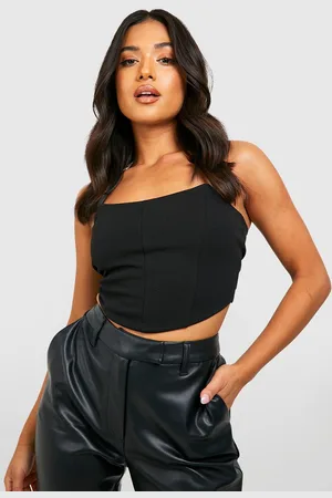 Boohoo Corsé Petite De Scuba Con Detalle De Costuras
