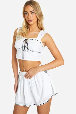 Boohoo Corsé De Bordado Inglés Con Lazo En Contraste