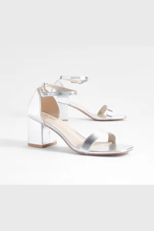 Boohoo Tacones De Holgura Ancha Minimalistas Gruesos Bajos Metálicos