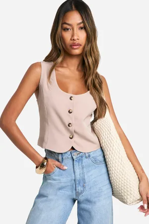 Boohoo Chaleco Crop Con Escote Cuadrado