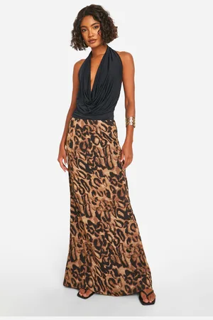 Boohoo Falda Tall Maxi De Chifón Con Estampado De Leopardo