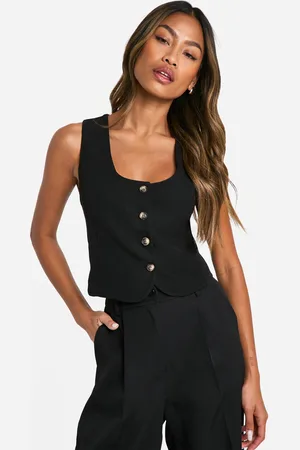 Boohoo Chaleco Crop Con Escote Cuadrado