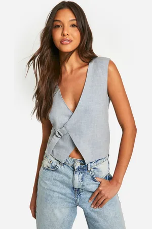 Boohoo Chaleco De Tela Asimétrico Con Atadura Lateral