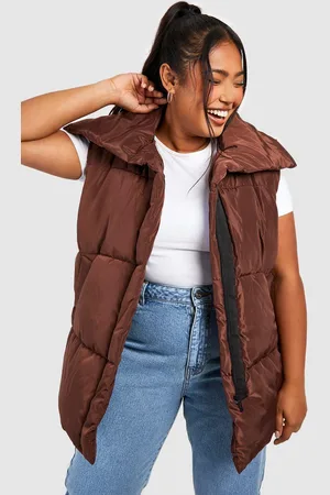 Boohoo Chaleco Plus Acolchado De Corte Largo Sin Mangas