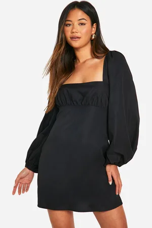 Boohoo Vestido Mini Con Mangas Abullonadas Largas