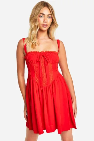 Boohoo Vestido Holgado Estilo Corsé De Encaje