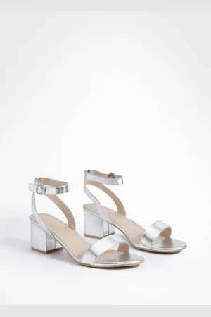 Boohoo Tacones De Holgura Ancha Minimalistas Gruesos Bajos Metálicos