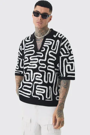 Boohoo Polo Tall Oversize Recto De Punto Con Estampado Abstracto
