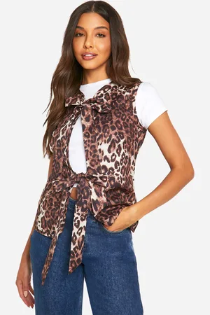 Boohoo Chaleco De Leopardo Sin Mangas Con Atadura