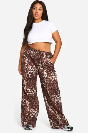 Boohoo Pantalón Plus De Pernera Ancha Con Estampado De Leopardo