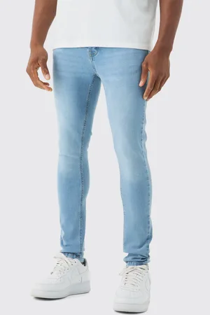 Boohoo Vaqueros Súper Pitillo Elásticos En Claro