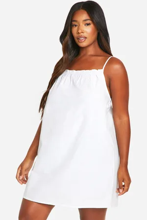 Boohoo Camisón Plus De Algodón Popelina Con Tirantes