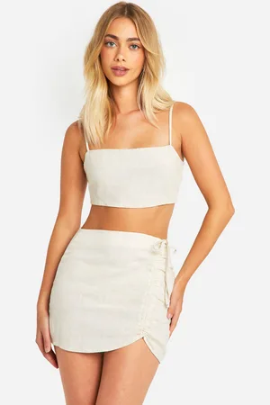 Boohoo Minifalda Con Lateral Fruncido