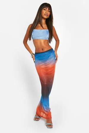 Boohoo Falda Maxi De Malla En Degradado