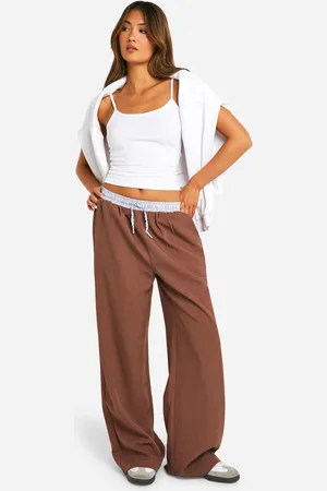 Boohoo Pantalón De Pernera Ancha Con Rayas En Contraste Y Cintura Elástica