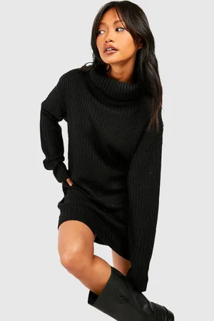 Boohoo Vestido Jersey De Punto Inglés Y Cuello Vuelto