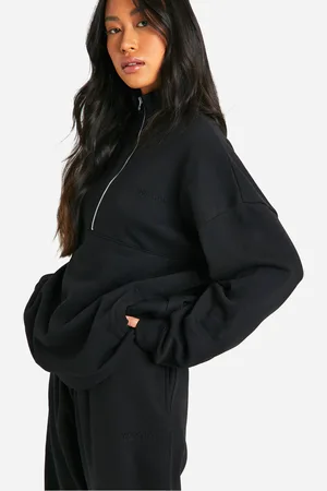 Boohoo Sudadera Oversize Con Bordado Dsgn Studio Y Cremallera A La Mitad