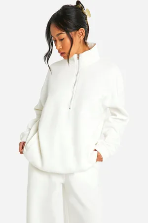 Boohoo Sudadera Oversize Con Bordado Dsgn Studio Y Cremallera A La Mitad