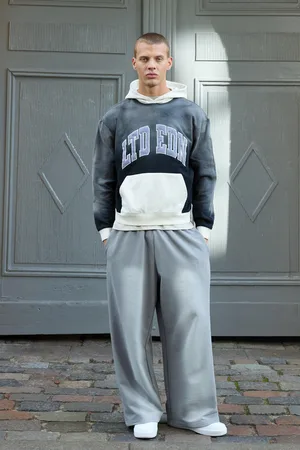 Boohoo Pantalón Deportivo Bóxer De Pernera Ancha Y Tela Rizo Con Cintura Elástica