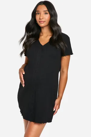 Boohoo Camisón Premamá De Canalé Con Botones