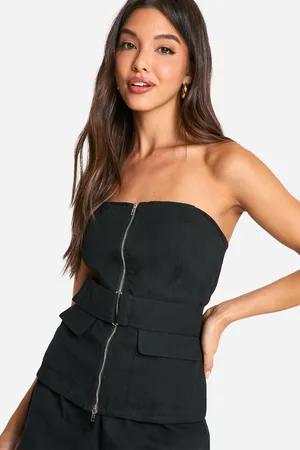 Boohoo Corsé De Tela Utilitario Palabra De Honor Con Cinturón