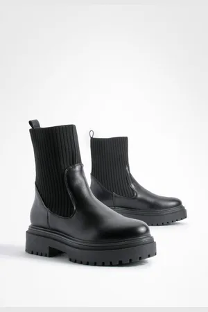Boohoo Botas Chelsea De Tela Con Suela Gruesa
