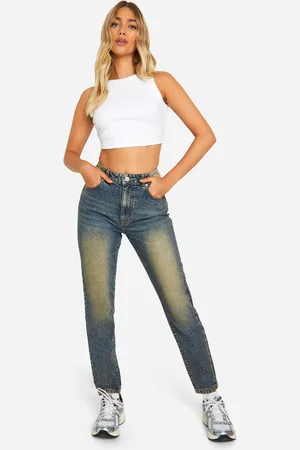 Boohoo Vaqueros Mom Básicos De Tiro Alto