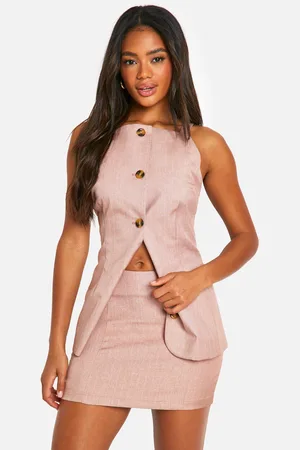 Boohoo Minifalda Premium De Raya Diplomática