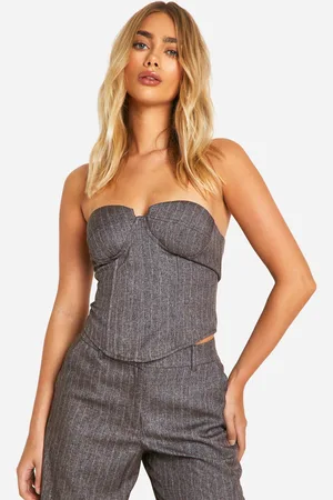 Boohoo Corsé Premium Con Escote De Corazón Y Raya Diplomática