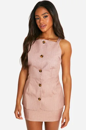 Boohoo Chaleco De Corte Largo Premium Con Raya Diplomática