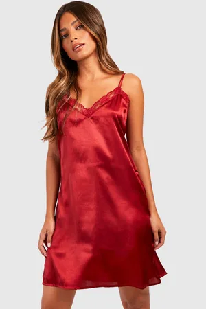 Boohoo Camisón Con Ribete De Encaje
