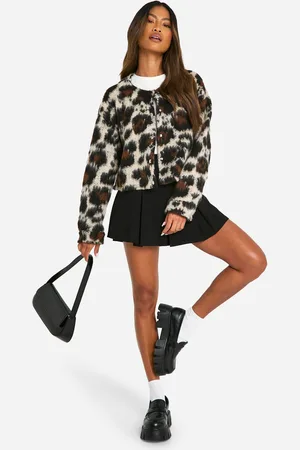 Boohoo Chaqueta Bomber Efecto Lana Con Estampado De Leopardo