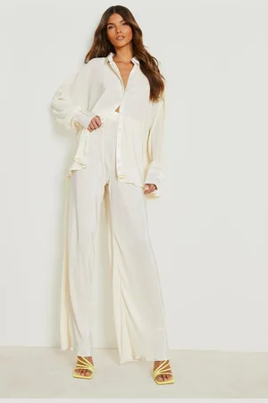 Boohoo Pantalón De Campana Plisado Premium