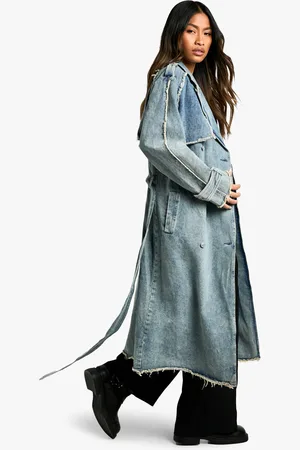 Boohoo Gabardina Vaquera Con Cinturón Y Filo Sin Acabar