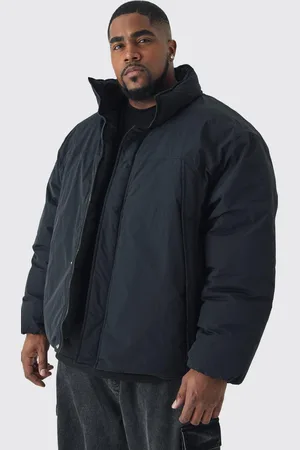 Boohoo Chaqueta Plus Acolchada Negra Con Cuello Alto