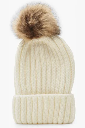 Boohoo Gorro De Punto Canalé Con Pompón Grande De Pelo