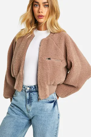 Boohoo Chaqueta Bomber De Borreguito Y Canalé