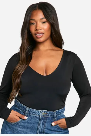 Boohoo Body Plus Escotado De Tela Doble Ceñido