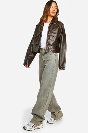 Boohoo Vaqueros Tall Anchos Vintage Con Lavado A La Piedra