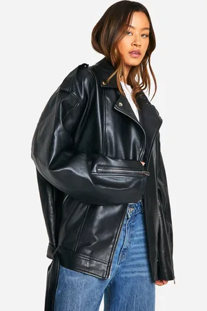 Boohoo Chaqueta Tall Motera Oversize De Cuero Sintético