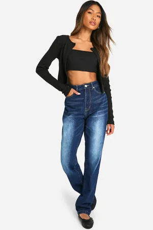 Boohoo Vaqueros Básicos De Tiro Alto Y Pernera Recta
