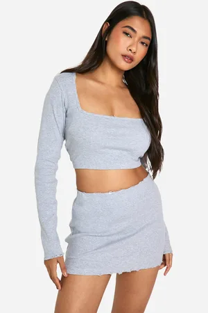 Boohoo Minifalda De Canalé Efecto Desgastado