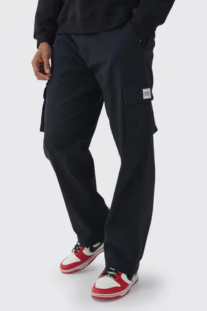Boohoo Pantalón Holgado Cargo De Tela Con Cintura Fija Y Etiqueta
